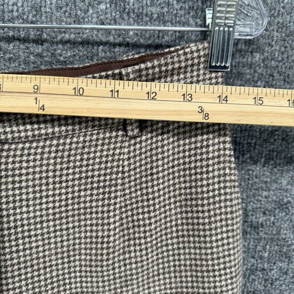 Goelia Dress Pants Womens 6 Brown Wool Mid Rise Wide Leg Office Ladies Career - Picture 8 of 10